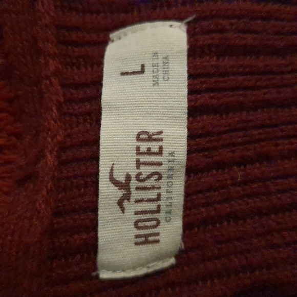 Hollister Womens Large Maroon Red Knit Wrap Sweater - Picture 9 of 11